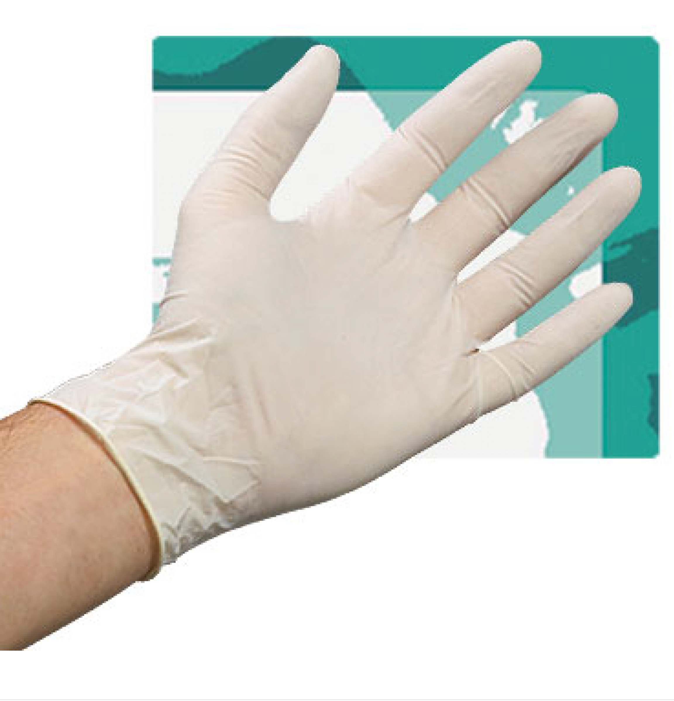 Weisse Latex Handschuhe