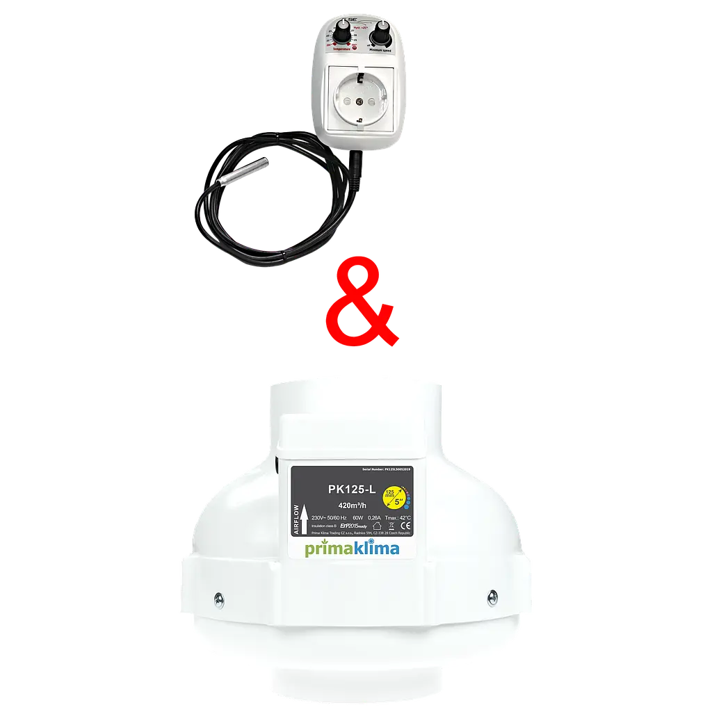 Set GSE 5A Controller& Primaklima Lüfter PK125-L GROWBOX.CH